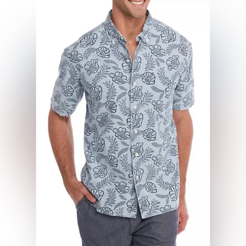 Tommy Bahama Laurel Floral Shirt Bering Blue